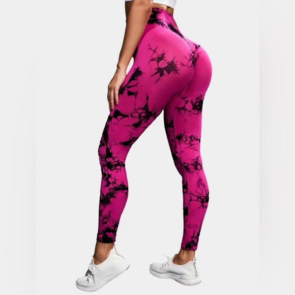 Women's Breathable Tie Dye Sports Leggings for Yoga and Fitness - Picture 4 of 6